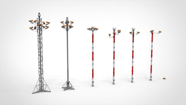 Sci fi video surveillance mast 3D Model .c4d .max .obj .3ds .fbx .stl .blend 