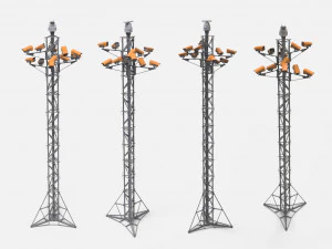 Sci fi video surveillance mast 3D Model