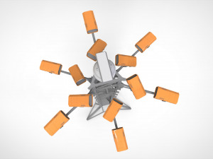 Sci fi video surveillance mast 3D Model