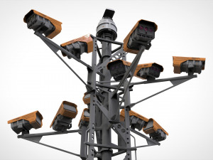 Sci fi video surveillance mast 3D Model