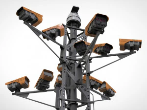 Sci fi video surveillance mast 3D Model