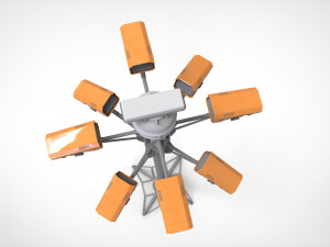Sci fi video surveillance mast 3D Model