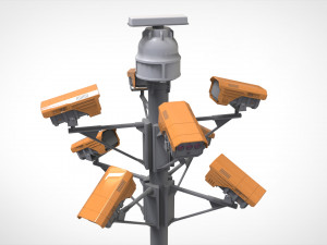 Sci fi video surveillance mast 3D Model