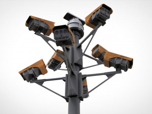Sci fi video surveillance mast 3D Model