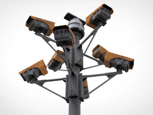 Sci fi video surveillance mast 3D Model