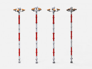 Sci fi video surveillance mast 3D Model