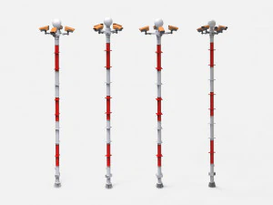 Sci fi video surveillance mast 3D Model