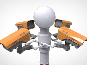 Sci fi video surveillance mast 3D Model