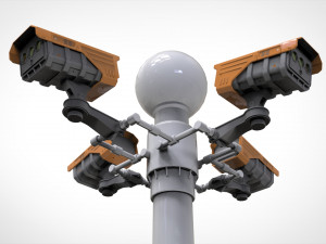 Sci fi video surveillance mast 3D Model