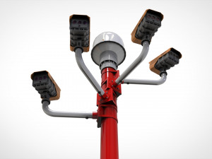 Sci fi video surveillance mast 3D Model