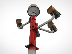 Sci fi video surveillance mast 3D Model