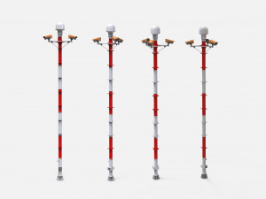 Sci fi video surveillance mast 3D Model