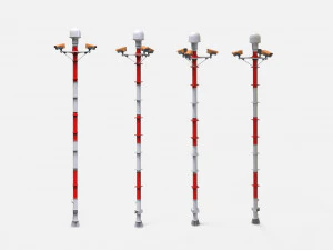 Sci fi video surveillance mast 3D Model