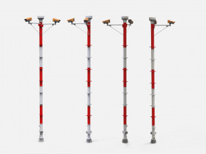 Sci fi video surveillance mast 3D Model