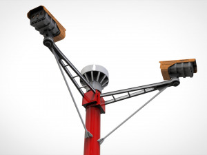 Sci fi video surveillance mast 3D Model