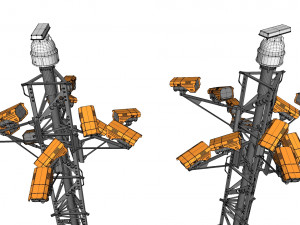 Sci fi video surveillance mast 3D Model