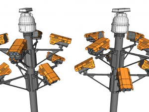 Sci fi video surveillance mast 3D Model