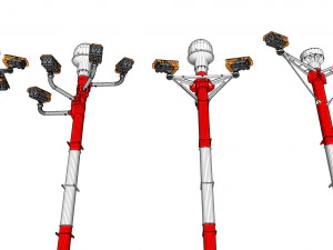 Sci fi video surveillance mast 3D Model