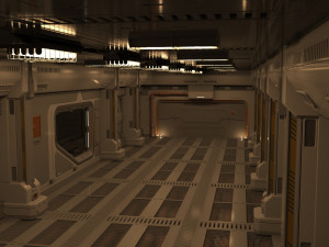Sci fi corridor Model 3D
