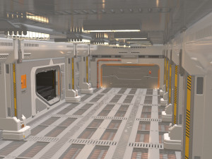 Sci fi corridor Model 3D