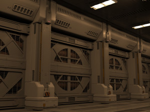 Sci fi corridor Model 3D