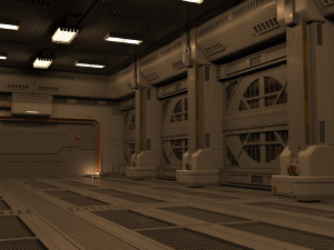 Sci fi corridor Model 3D