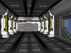 Sci fi corridor Model 3D