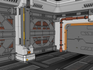 Sci fi corridor Model 3D