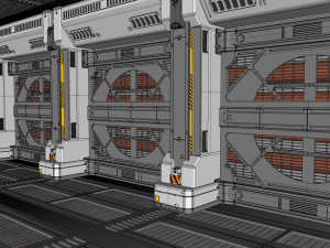 Sci fi corridor Model 3D