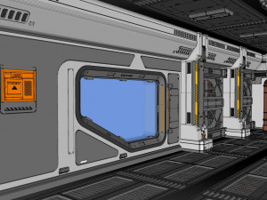 Sci fi corridor Model 3D