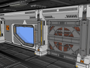 Sci fi corridor Model 3D