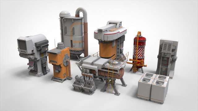 Sci fi props 1 Modello 3D .c4d .max .obj .3ds .fbx .stl .blend 
