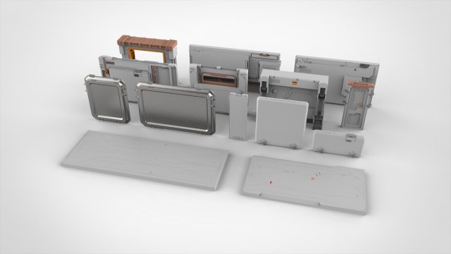 Sci-fi architecture kitbash 33 3D Model .c4d .max .obj .3ds .fbx .stl .blend 