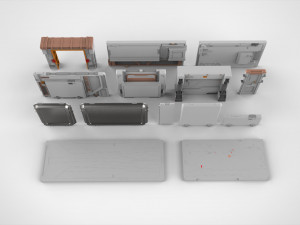 Sci-fi architecture kitbash 33 3D Model