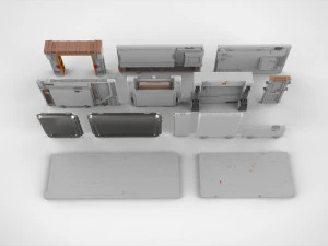 Sci-fi architecture kitbash 33 3D Model