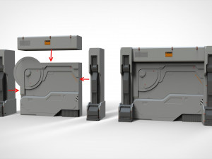Sci-fi architecture kitbash 33 3D Model