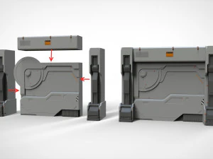 Sci-fi architecture kitbash 33 3D Model