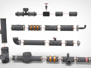 Sci fi tube Model 3D