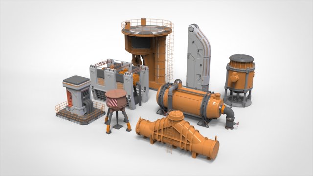 Sci fi props 4 3D Модель .c4d .max .obj .3ds .fbx .stl .blend 