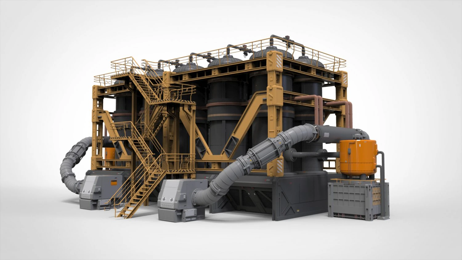 공상 과학 저장 탱크 3D 모델 .c4d .max .obj .3ds .fbx .stl .blend