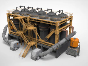 공상 과학 저장 탱크 3D 모델