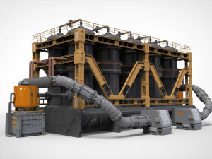 공상 과학 저장 탱크 3D 모델