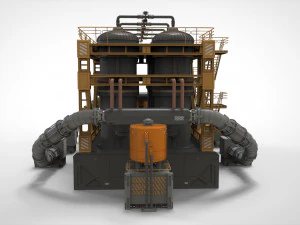 공상 과학 저장 탱크 3D 모델