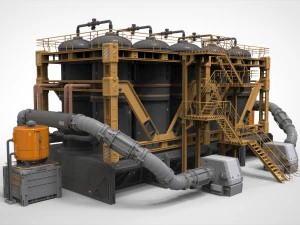 공상 과학 저장 탱크 3D 모델