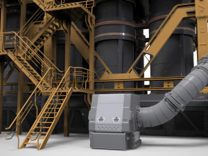 공상 과학 저장 탱크 3D 모델