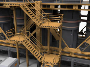 공상 과학 저장 탱크 3D 모델