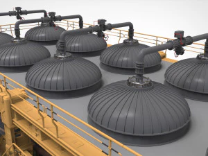 공상 과학 저장 탱크 3D 모델