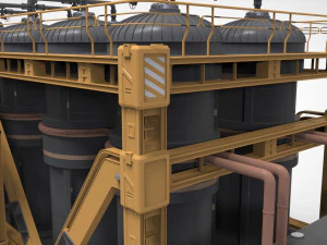 공상 과학 저장 탱크 3D 모델