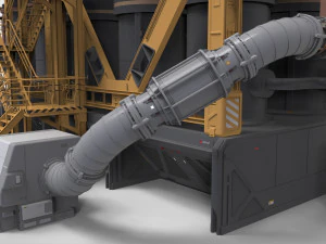 공상 과학 저장 탱크 3D 모델