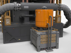 공상 과학 저장 탱크 3D 모델